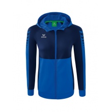 Erima Training Jacket Six Wings with Hood (Cotton Blend, Soft, Comfortable, Tailored Cut) Royal Blue/Navy Blue Women